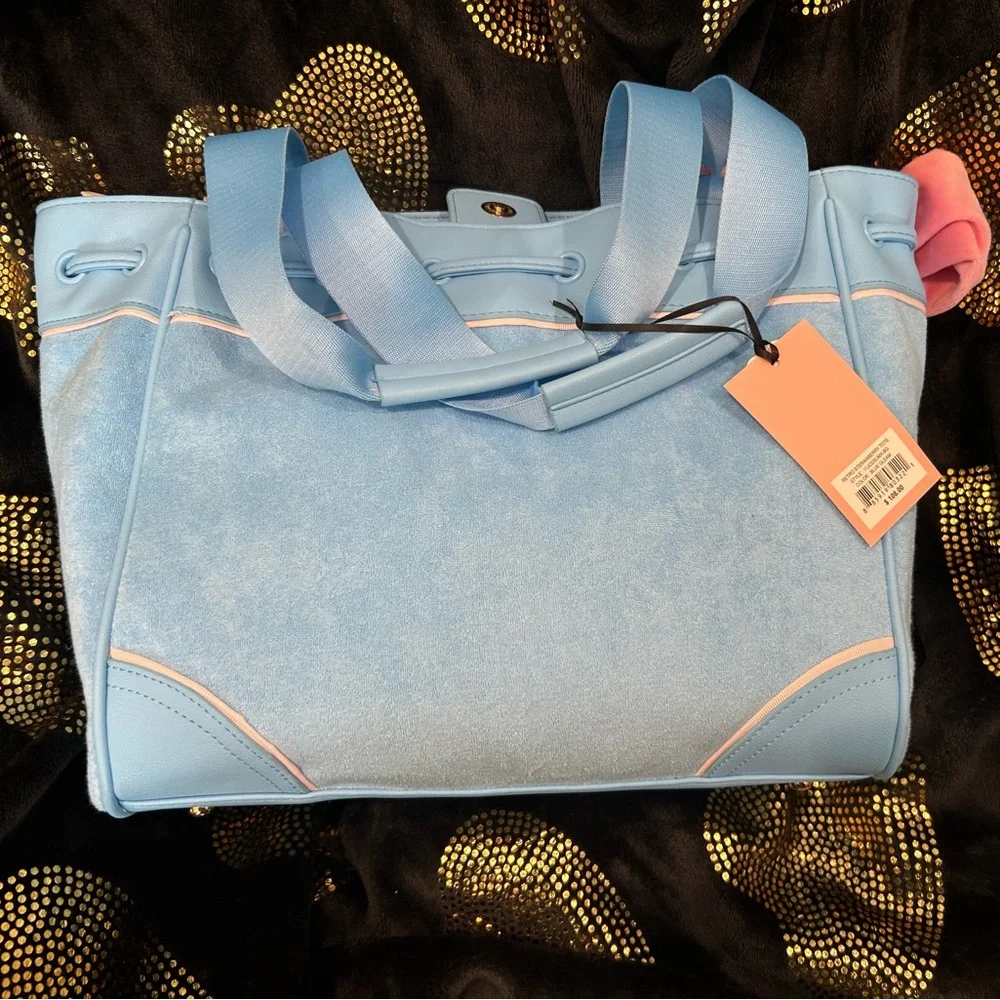 Juicy Couture Powder Blue Daydreamer with Pink Bow & Strawberry Embroidery - Picture 2 of 7